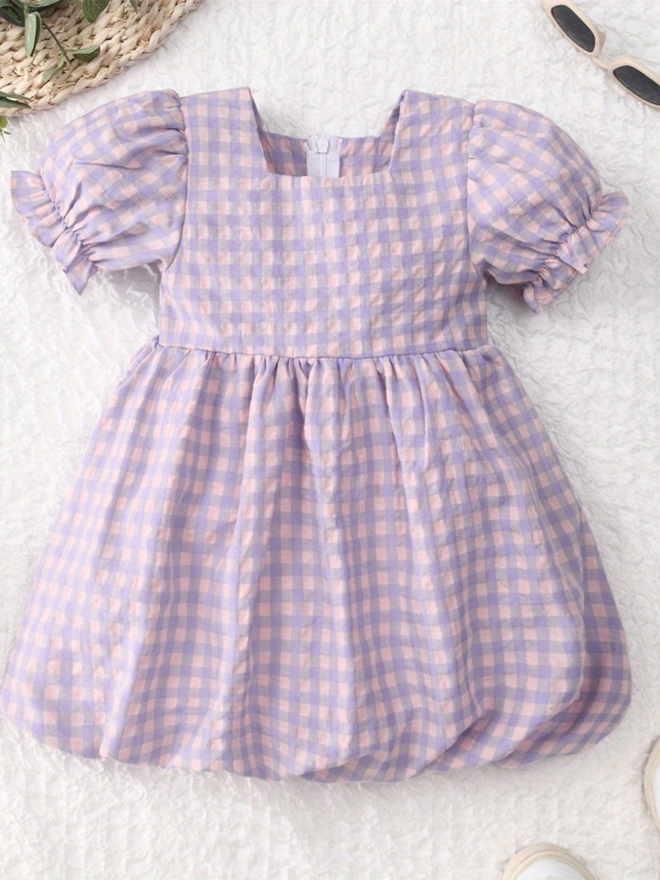 green me and em dress Citrus Tali Gingham Girl's Dress Blue Gingham / XL main image 0