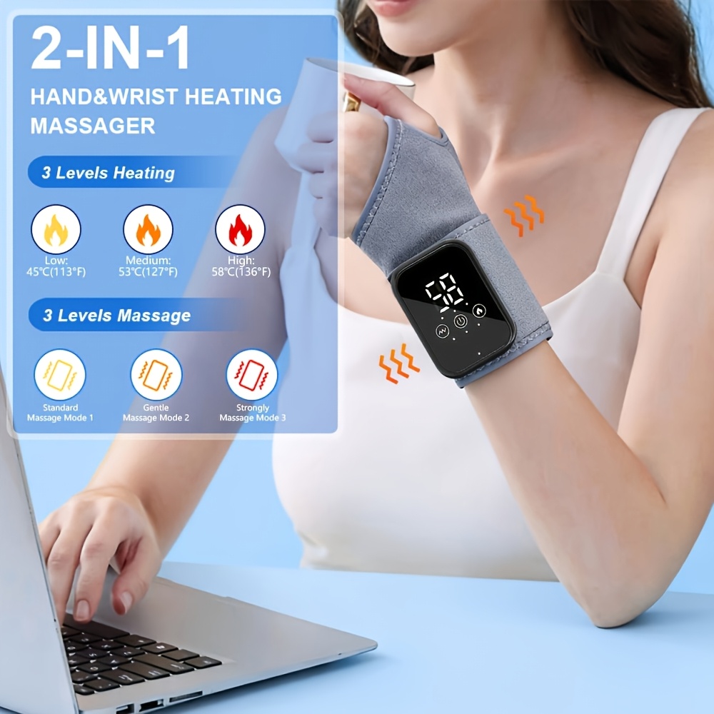 heated vibrating hand massager suitable hands - Temu