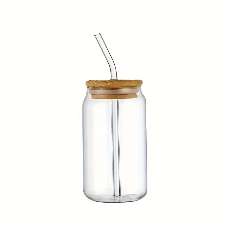

Lead-free Round Glass Water Jar With Bamboo Lid And Reusable Glass Straw, Hand Wash Only, Recyclable, Family Use - 550ml