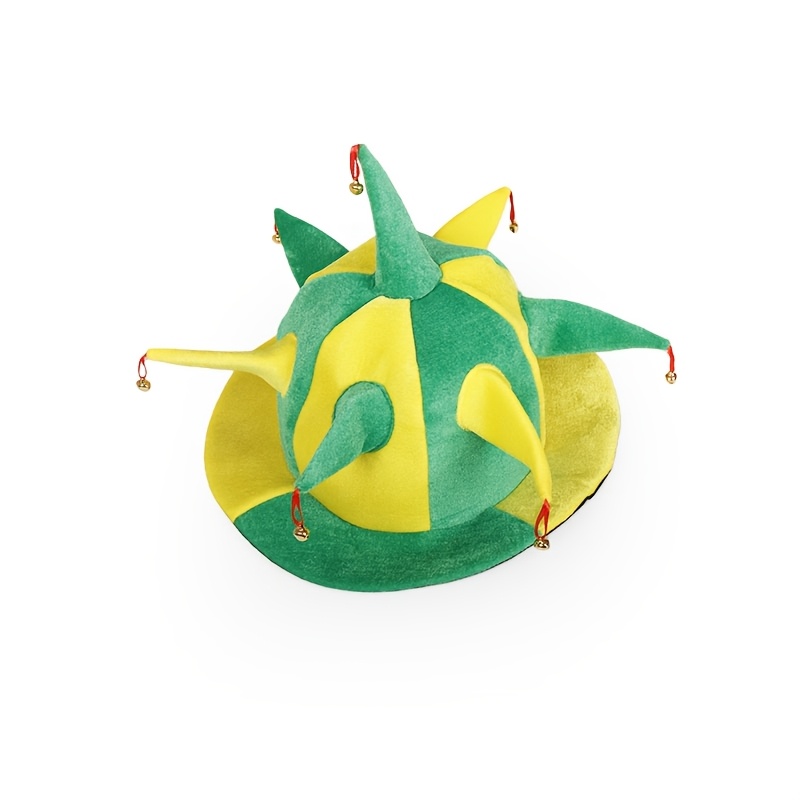 TEMU Nuovo cappello da buffone in velluto da calcio con , cappello da tifoso buffone e divertente, cappello di carnevale -verde con , copricapo