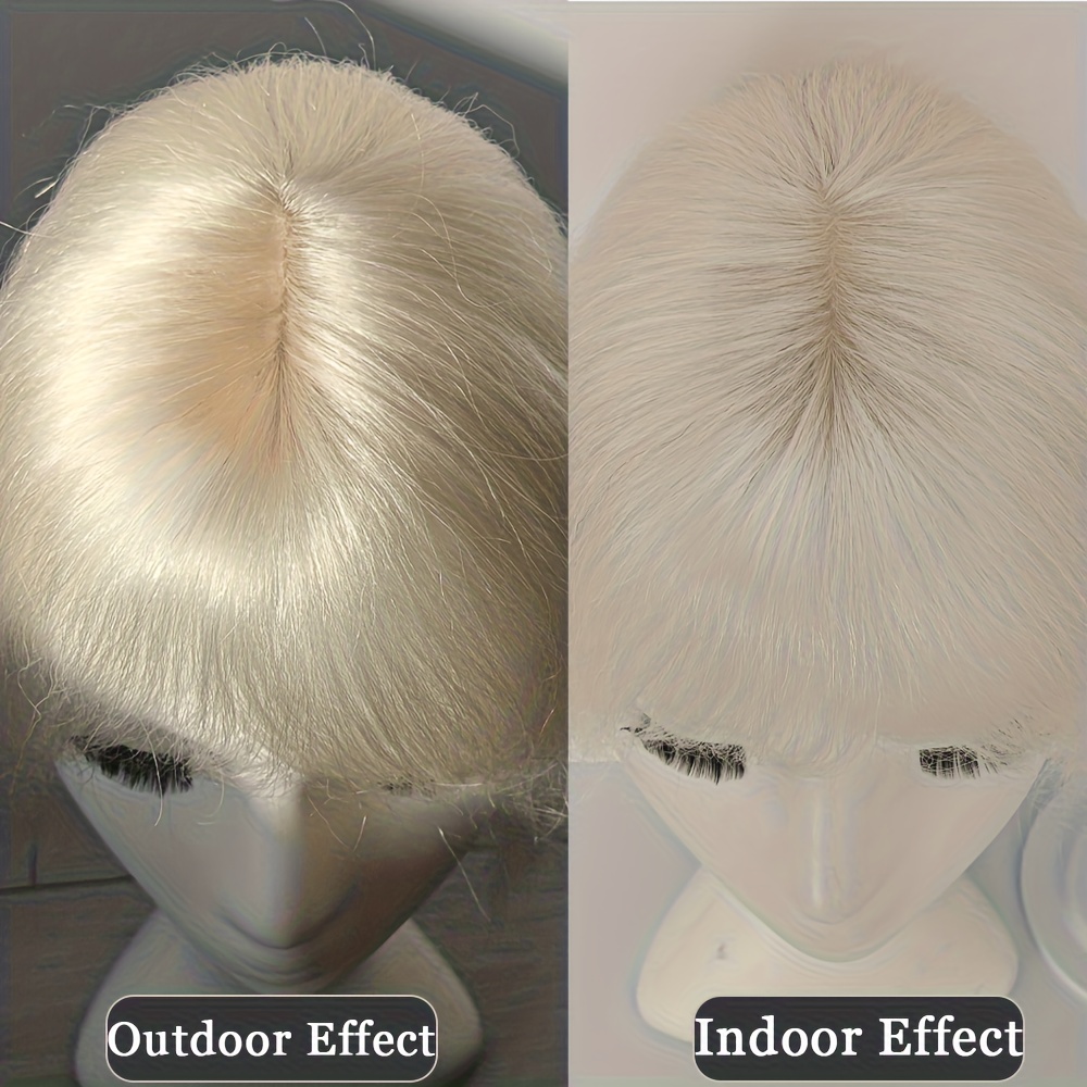 Image of Real Human Hair Topper For Women Suitable For - Blonde Natural Straight Hairpiece With Breathable Lace Base, Natural Looking For Bald, Thinning Hair & Volume, Hairpiece For Women