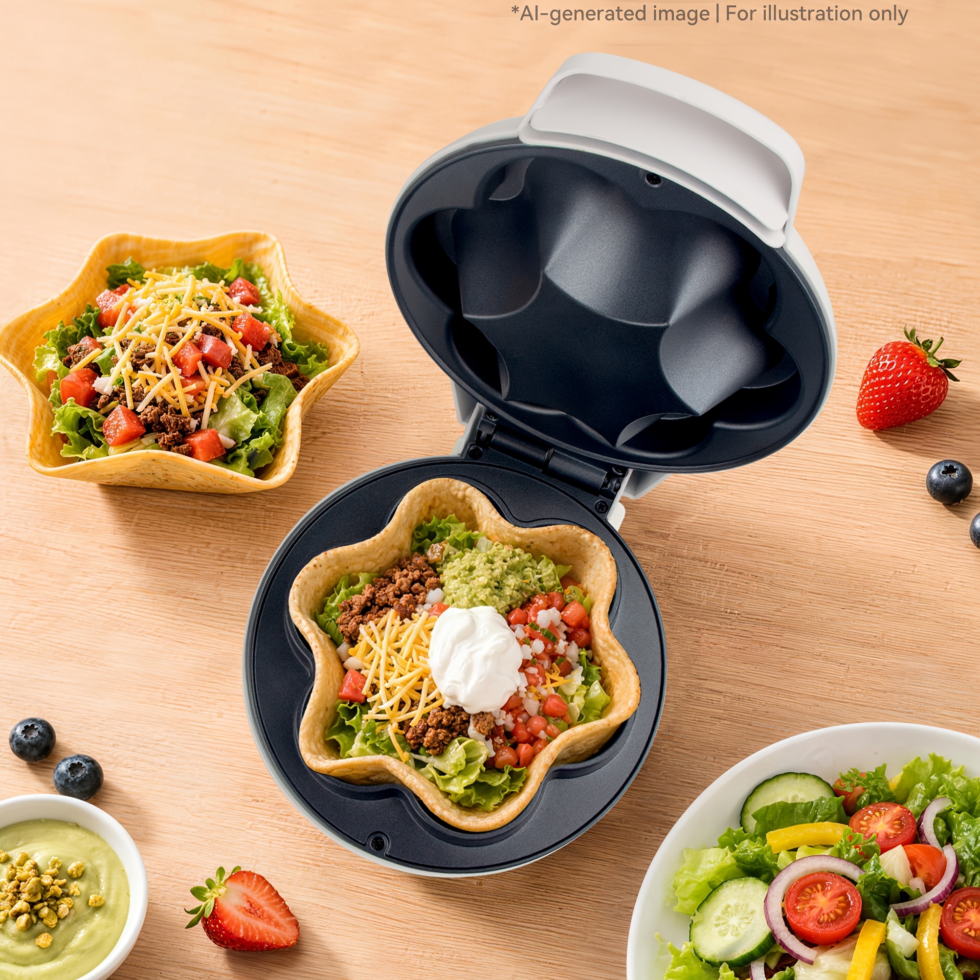 Tortilla , Quesadilla Maker, Kit With Shells Mold Bowls, Taco Shell Mold Bowls Perfect For Baked Taco Bowls, Taco Salad, Tostadas, 7-inch Tortillas, White