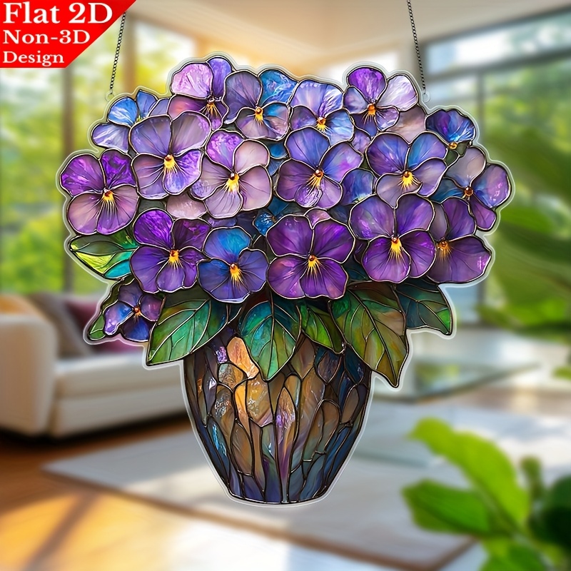 

1pc Elegant Suncatcher, 2d Flat Acrylic Plastic, Hanging Decor For Bachelor Party, Garden-inspired Ornament For Living Room, Bedroom, And , Garden Decor||acrylic Flowers