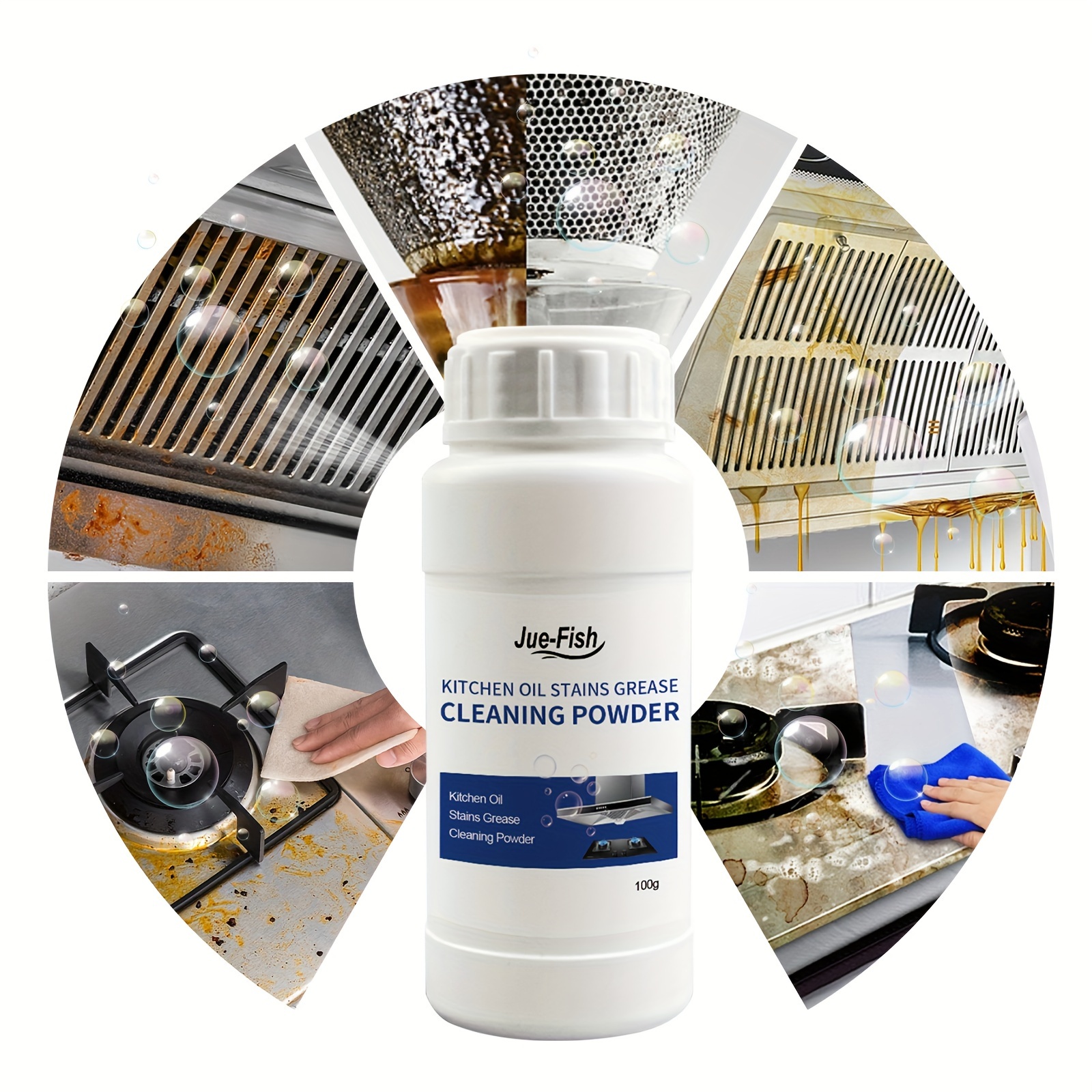 100g kitchen heavy oil cleaning powder range hood stove oil stain cleaning iron rust dirt cleaning powder for hotel restaurant details 6