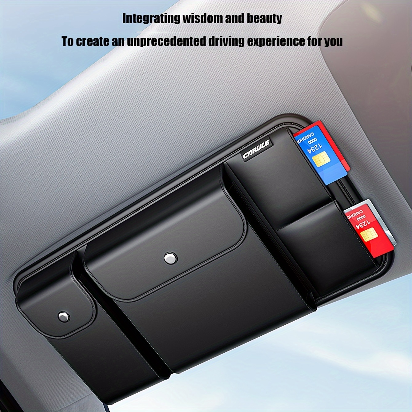 

Car Visor Storage Multi-functional Car Glasses Holder Inside The Driver's License Bag Ticket Card Holder Storage Bag