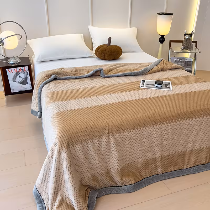 1 soft light beige friendly milk velvet blanket luxury bedspread sofa cover beige gray cloud pattern machine washable beige gray neutral tones for bedroom milk velvet fabric Product details 0