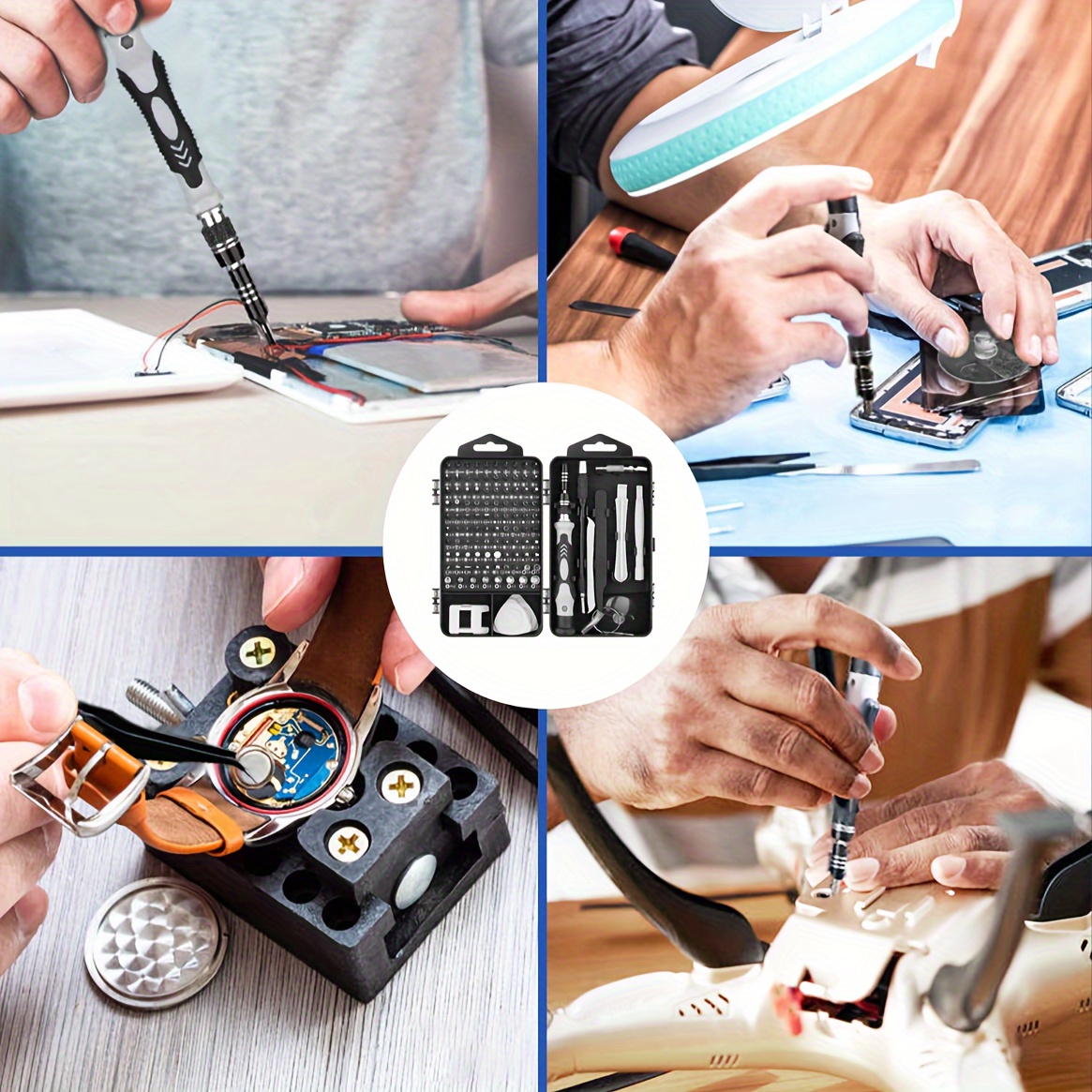 115 parçalık hassas tornavida seti, Saatler, bilgisayarlar, telefonlar, gözlükler, kameralar için çok amaçlı tamir takımı - Taşınabilir ve profesyonel DIY donanım araçları kılıf ile - İdeal Babalar Günü hediyesi ayrıntılar 2