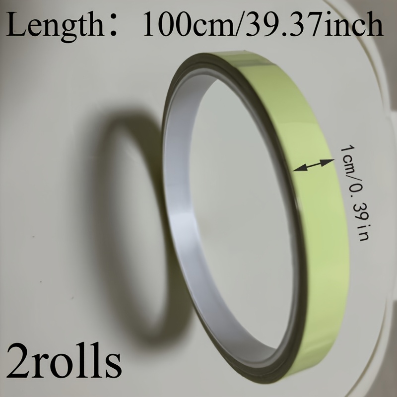 TEMU 2 Rolls Of , Long-lasting Fluorescent Tape, Suitable For Outdoor Sports, Nighttime Decoration, And Home Marking
