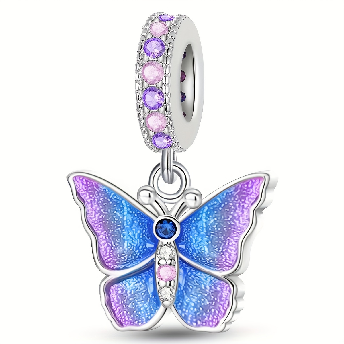 A 925 Silver-plated Gradient Charm Pendant Suitable For Original Bracelets And Bangles, Perfect For Jewelry Gifts For Women
