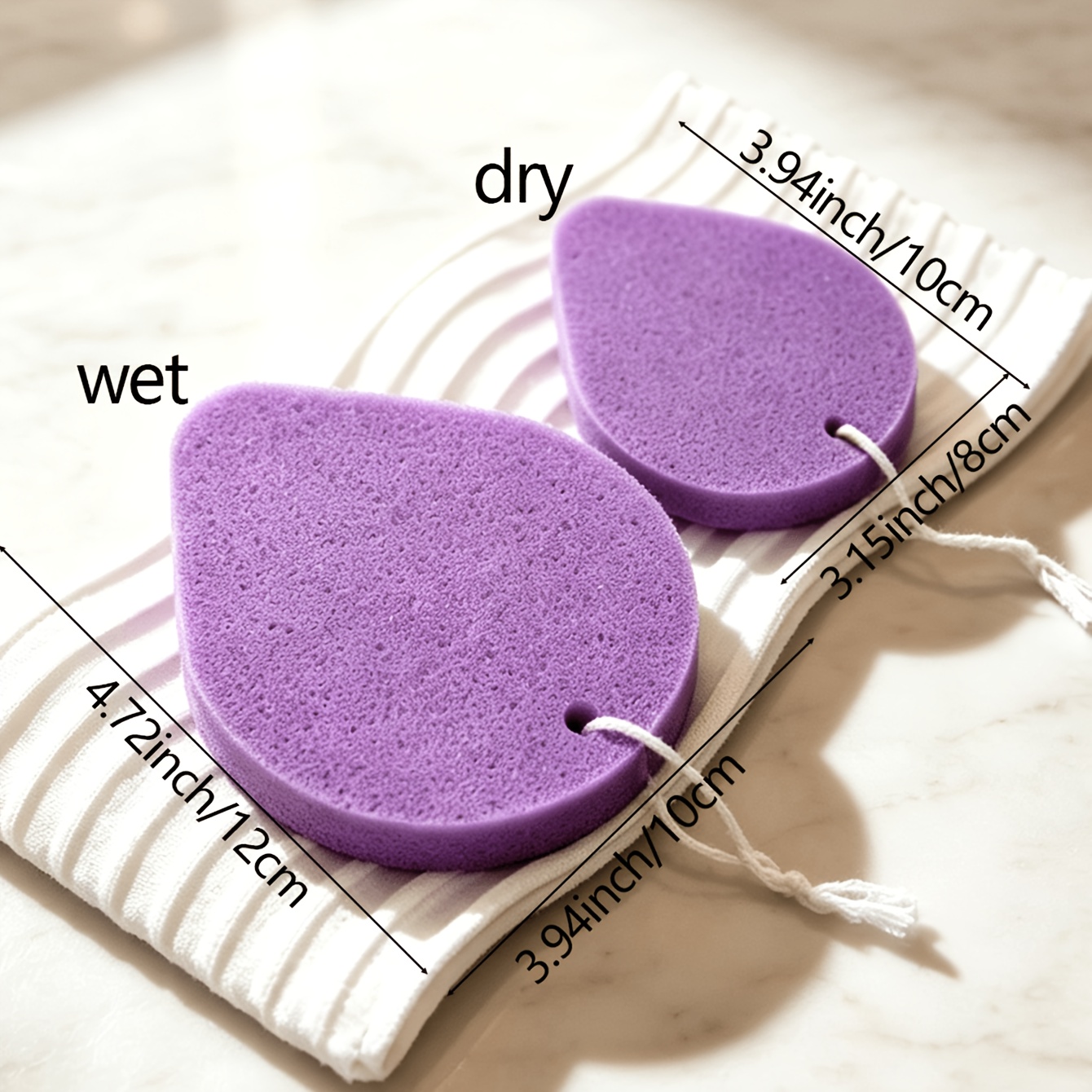 2pcs Soft Teardrop Exfoliating Washing Pad for Daily Skincare