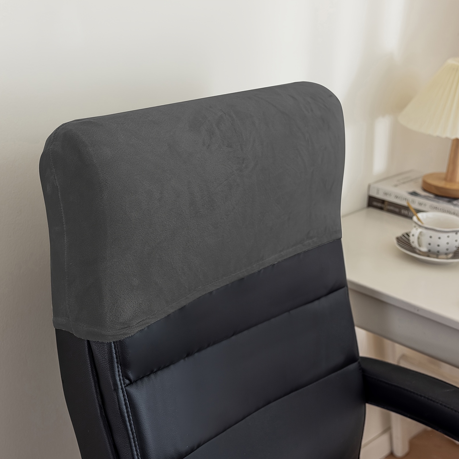 TEMU 1 Housse d'appui-tête pour chaise de bureau Renard Argenté, Housse de élastique pour chaise de bureau, Taie d'oreiller d'appui-tête, Housse de