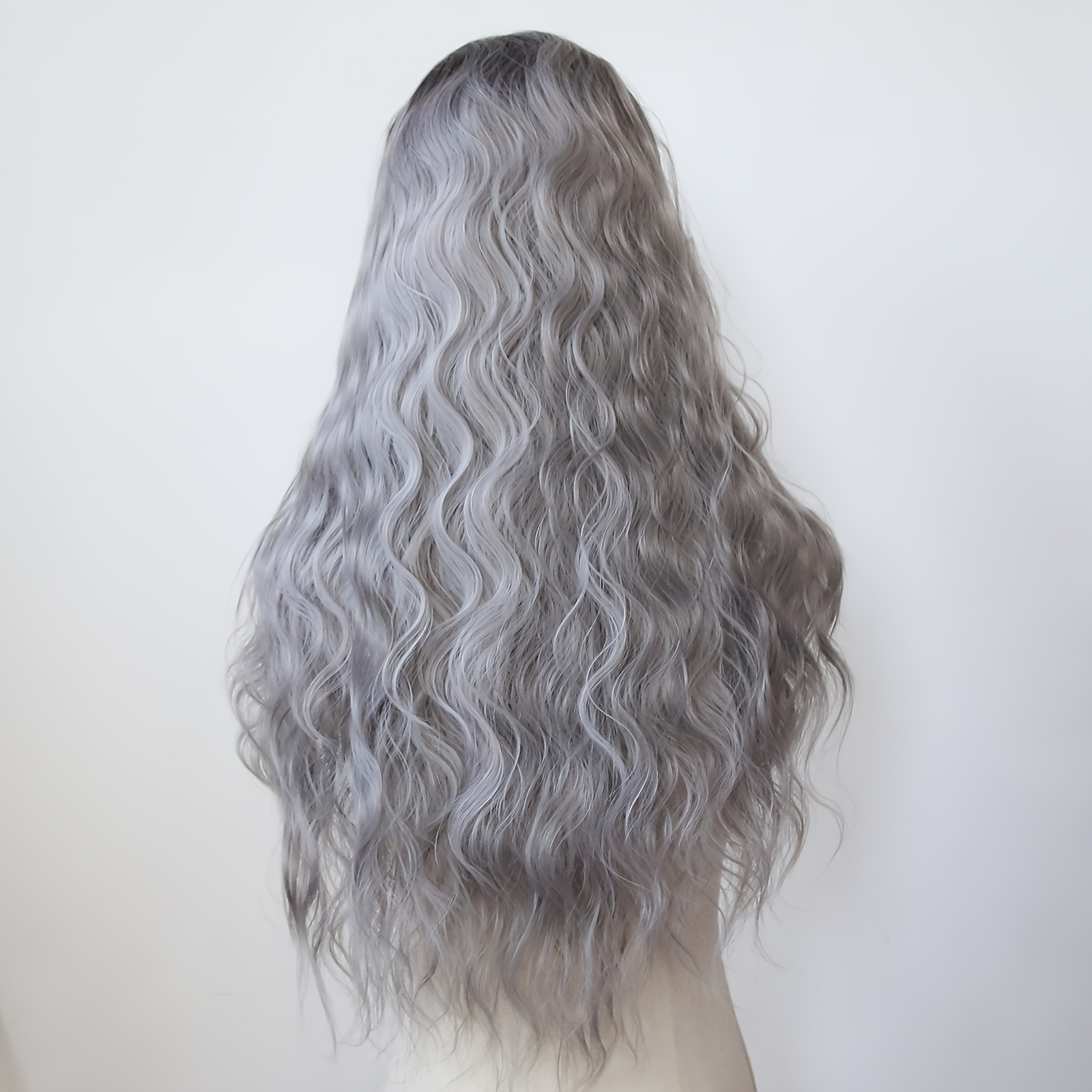 purple dark violet ombre wig long loose - Temu display picture 1