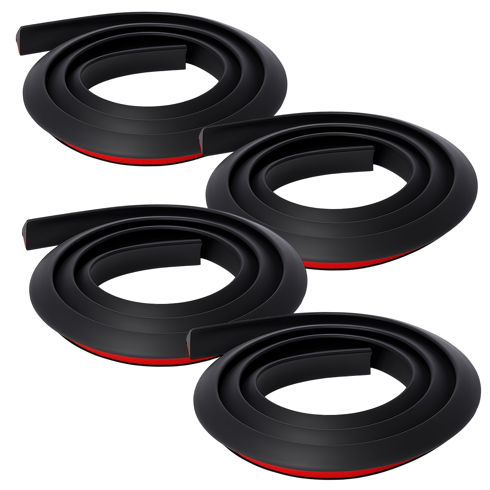 Image of 1.5m Universal Mudguards Auto Wheel Fender Extension Moulding Flares, Decorative And Protective Strips, Fender Extensions, 4pcs Pack, Trim Strip Anti-collision Fender Extensions