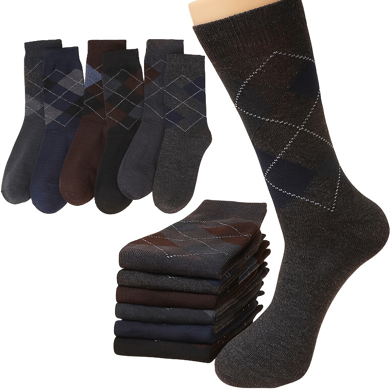 

6 Pairs Of Men's Classic Crew Socks, Breathable Comfy Casual Unisex Socks For Men's Outdoor Activities Wearing