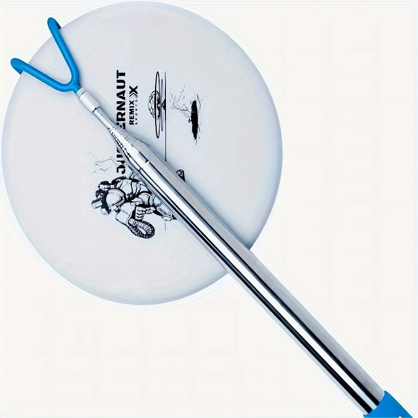 1pc Disc Golf Retriever Telescopic Rod, Disc Golf Tool, Outdoor Disc Sports 16ft Blue