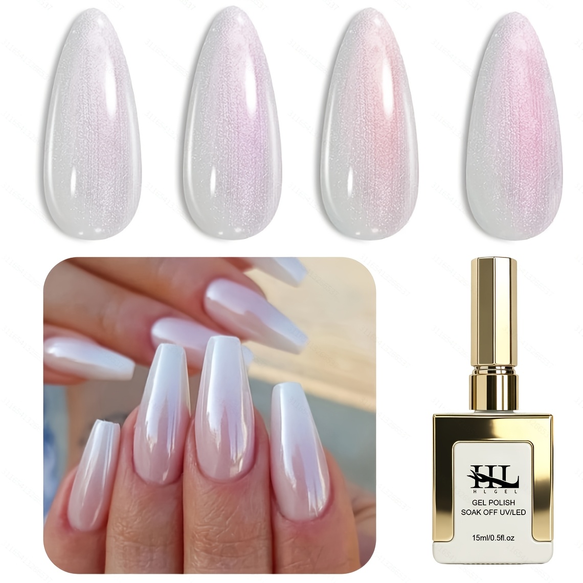 Image of 15ml Nail Gel Polish, Shimmer Nail Polish High Shine Mermaid Regular Nail Need /led Diy Home Manicure For Women &