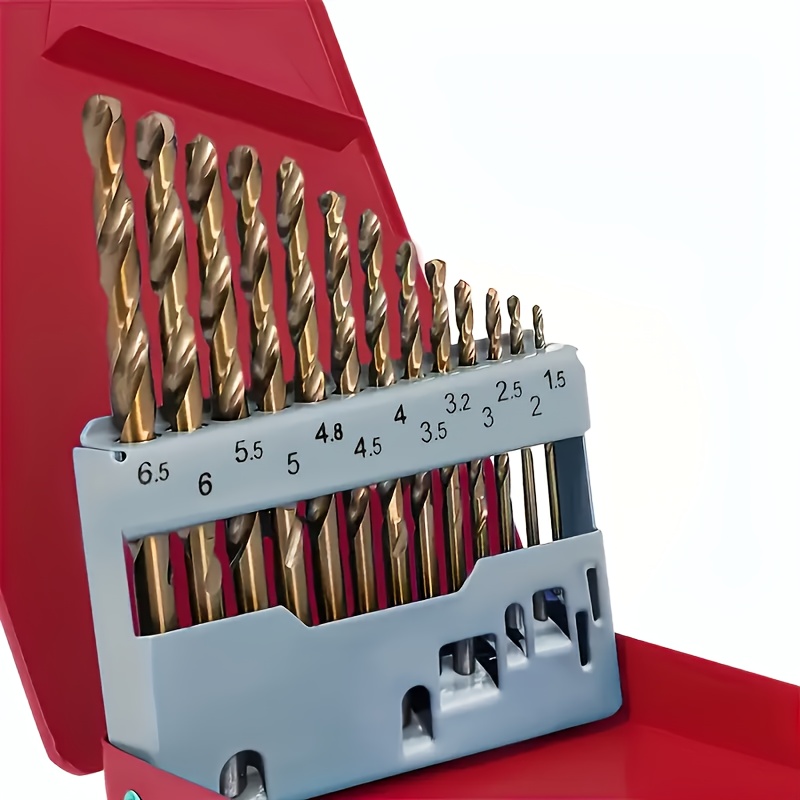 TEMU Комплект от 13 броя броя за метали с кобалт, M35 високоскоростна стомана, кръгла дръжка - Идеален за неръждаема стомана, леяна стомана, дърво и