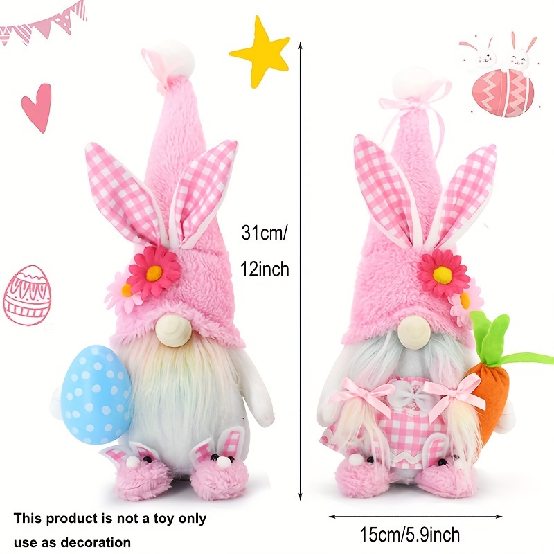 2pcs easter party bunny plush earth god 31 15cm 12 5 9 inch polyester fabric easter decorations interior decoration