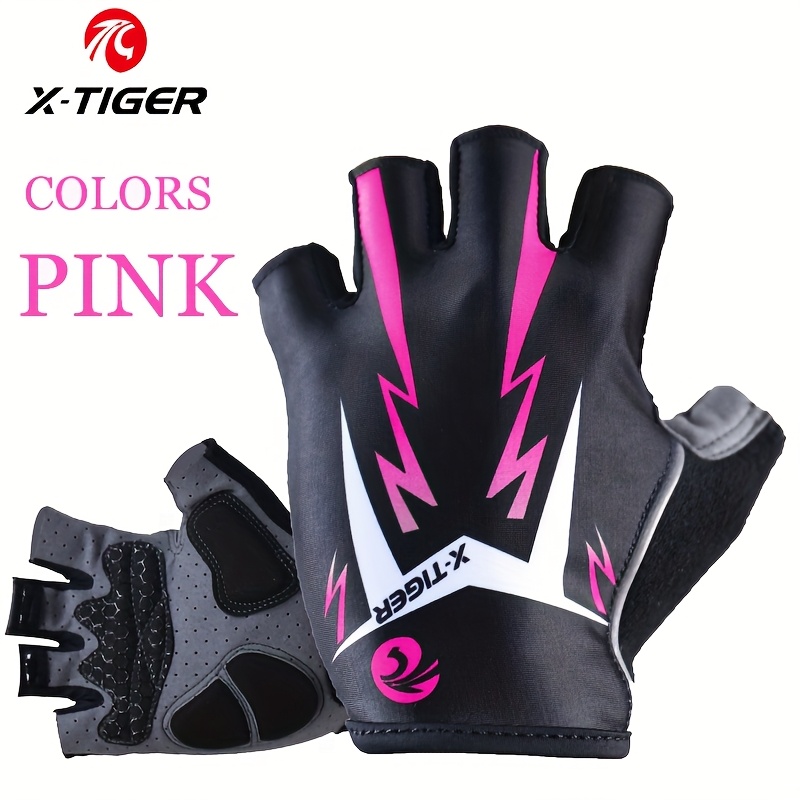 E-shop Outdoor-Sport-Handschuhe für Frauen, Atmungsaktives Mesh-Gewebe, Schweißableitend und Schnelltrocknend, Dicke Handballenpolsterung für