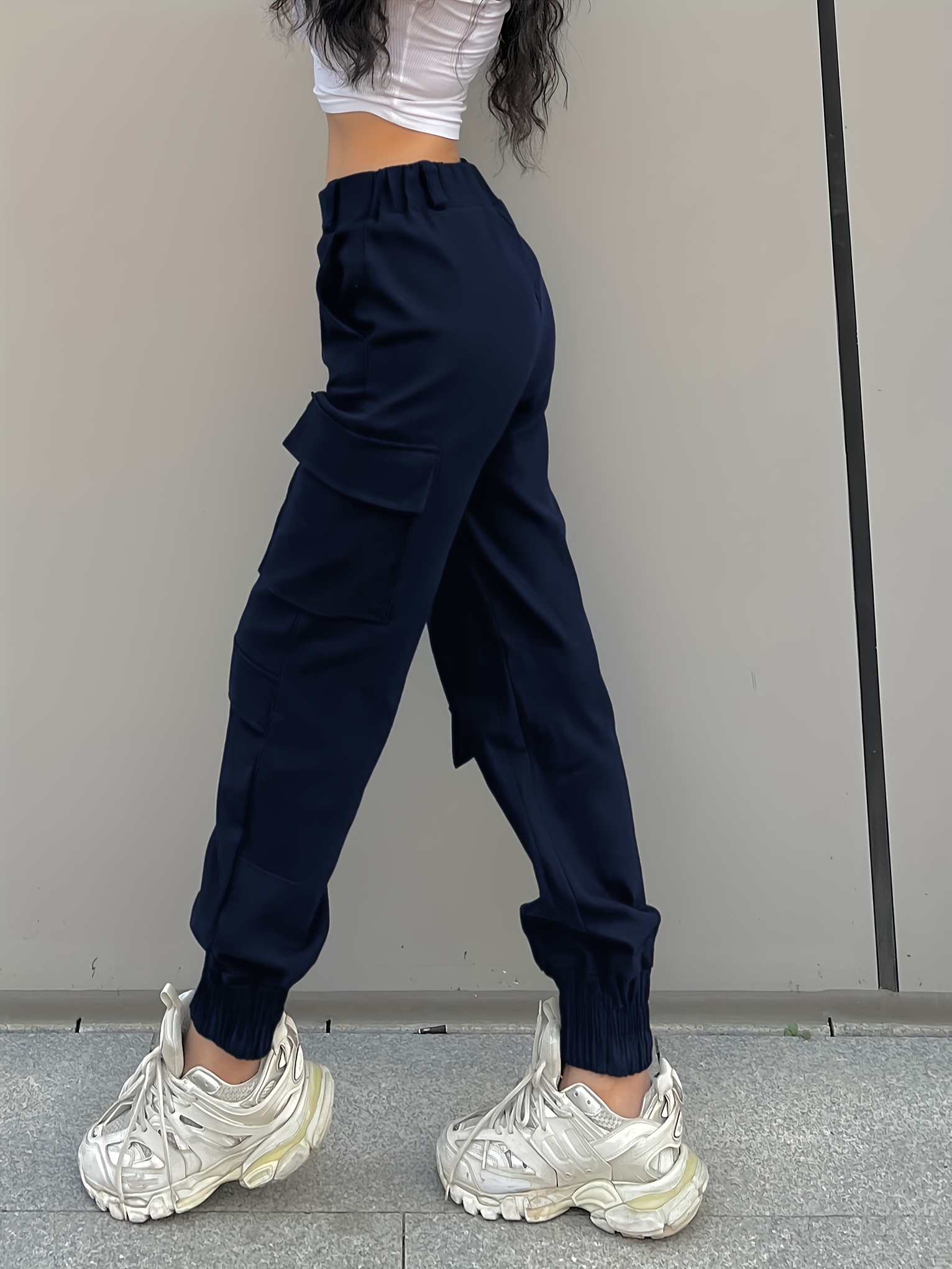 pantaloni cargo casual donna elastico in vita vestibilità Temu Italy