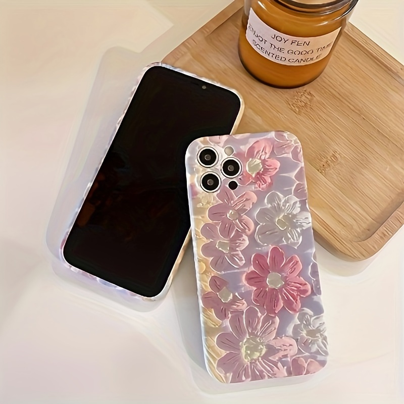 2024 New Oil Painting Flower Iphone Case Silicone Phone Temu New Zealand