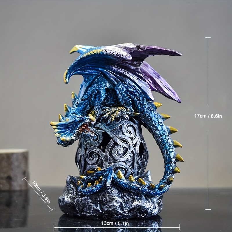 Image of 1pc Creative Dragon Image Statue Ornament, American Resin Crafts Sculpture, Room Dining Room Abstract Decorations, Entryway Tv Cabinet Desk Furnishings, Gifts For , Halloween Gifts