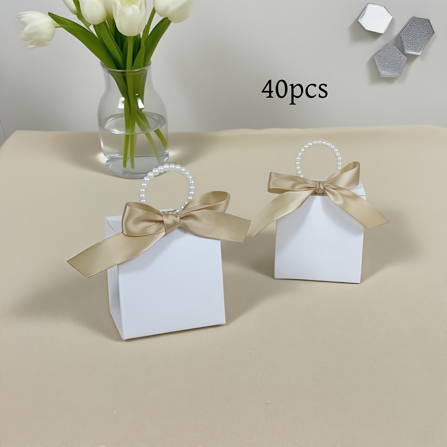 E-shop Geschenk für Sie/Ihn 12/25/40 Stück Elegante kleine Geschenkboxen Weißes und Schwarzes Papier für Party-Gastgeschenke Boxen für Hochzeiten,