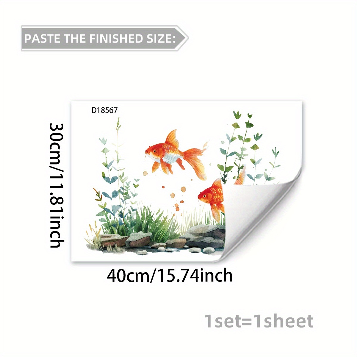 E-shop Unterwasser-Koi-Fisch Seegras Elektrostatische Fensterdeko-Aufkleber D18567