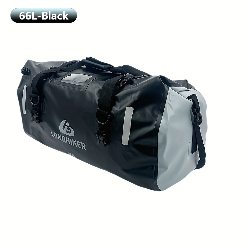 TEMU Motorcycle Dry Bag, Duffle Bag, Motorcycle Luggage Travel Bag With Air Valve And Quick-fix Straps, Suitable For Riding And Travel, Black, 66