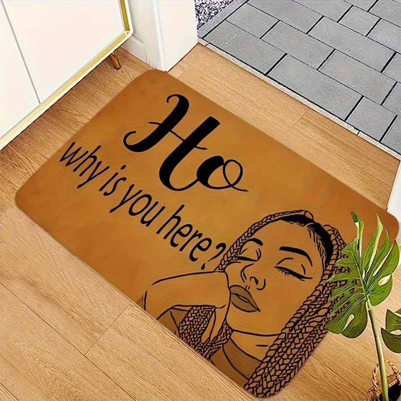 

1pc Humorous Quote Doormat - Stain Resistant, Machine Washable, Low Pile, Non-slip Polyester Entry Rug, Ideal For Porch & Balcony - Durable, Lightweight Household Welcome Mat