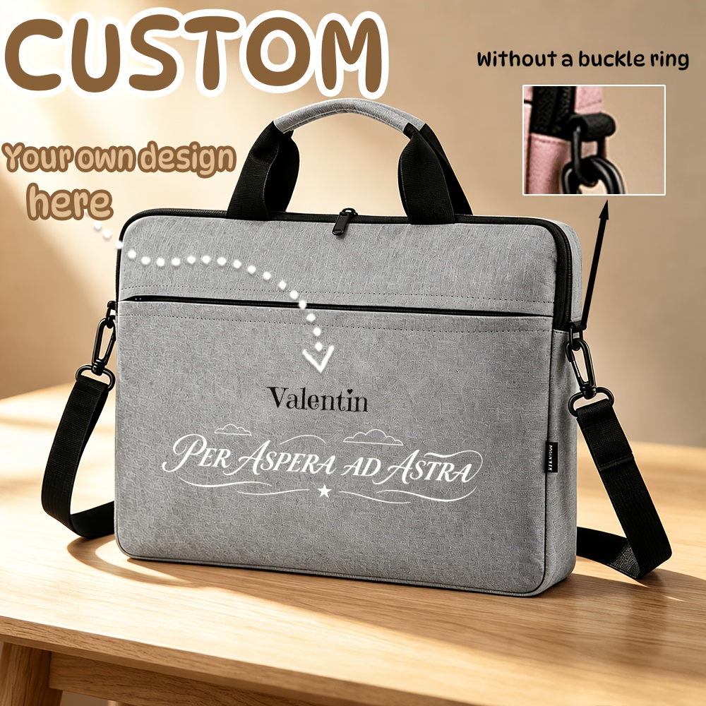 Spacious Lightweight Laptop Bag with Customizable Text