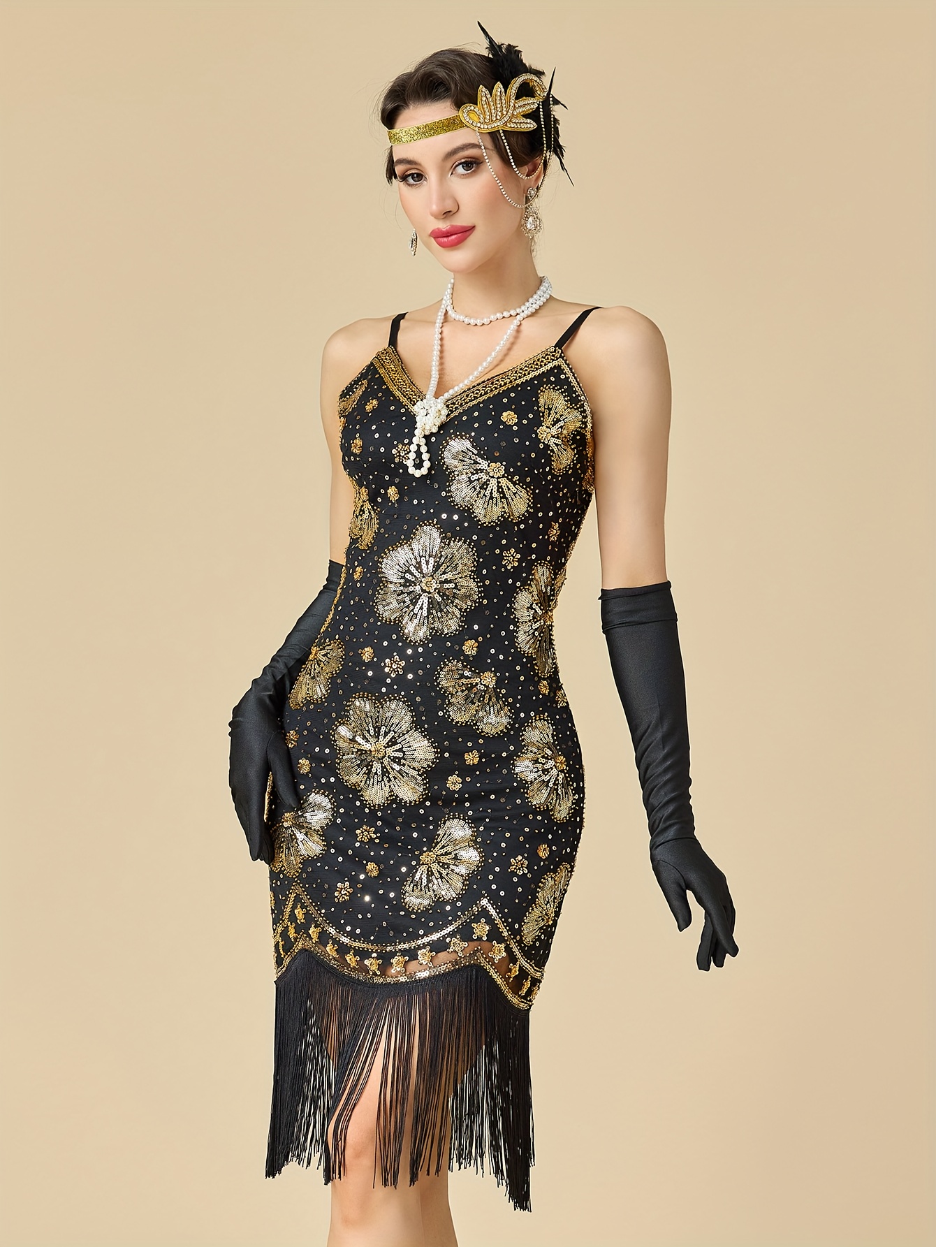 womens 1920s flapper dress sparkling sequin beaded - Temu Mauritius