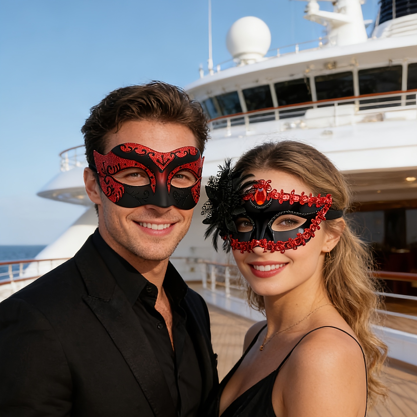 Máscaras Venecianas Para Pareja – Set Elegante Para Baile De Máscaras, Halloween Y Carnaval, Modelo Hombre Y Mujer Con Cintas Ajustables, Ligeras Y Brillantes