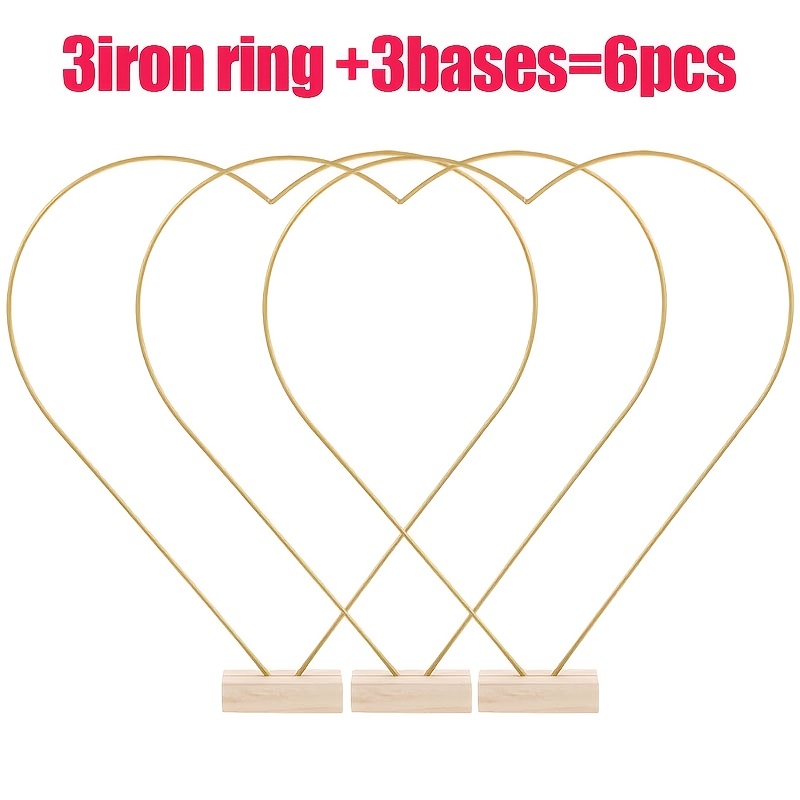 TEMU 1 Set/3 Sets Of -shaped Wreath Bases, Wooden Base With , Table Centerpiece For Weddings, Bridal Showers, Anniversaries, Birthday Parties,