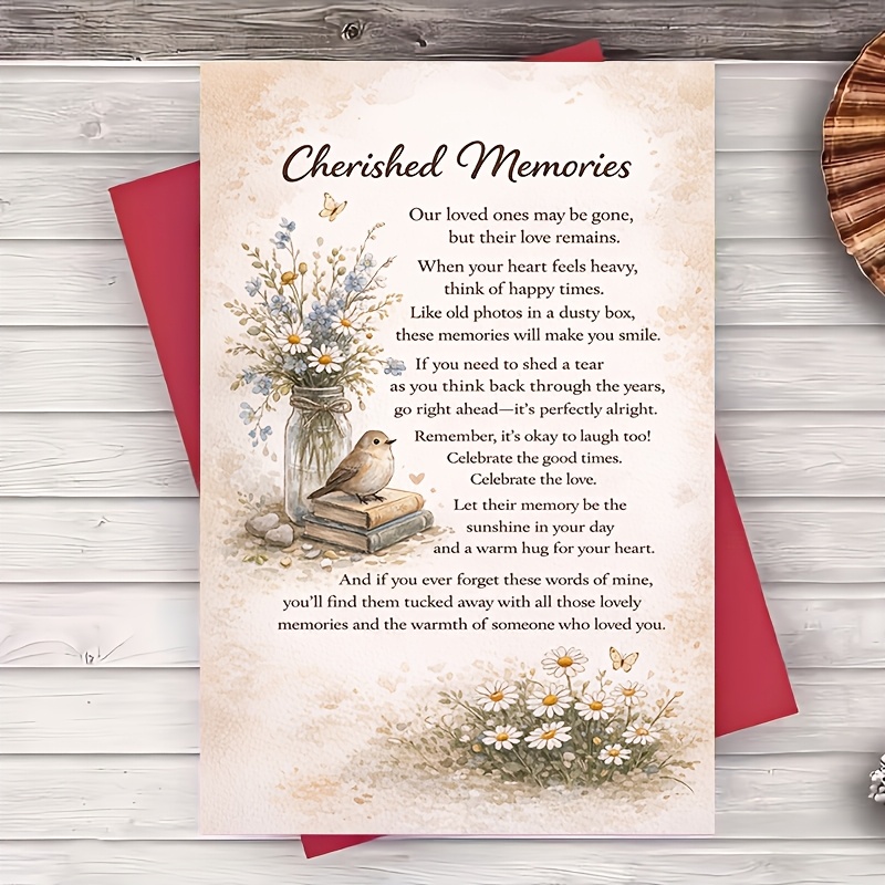 TEMU A Sympathy Card With An Envelope Featuring A Floral , Offering And Condolences For Grieving. It's A Thoughtful Way To Remember Moments And