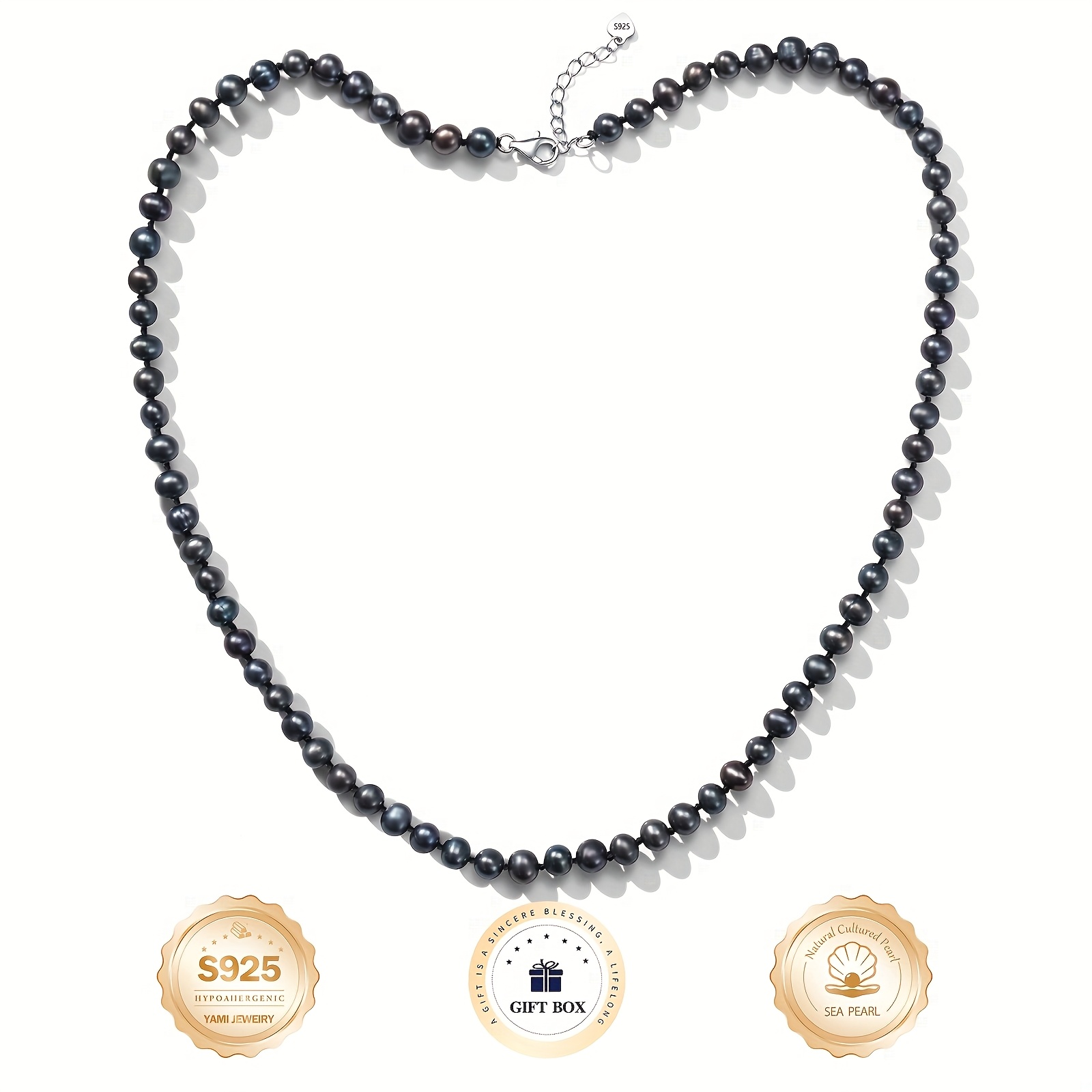 Adjustable Necklace | 5-6mm Cultured Pearls | 40+5cm Chain | 925 Silver Clasp