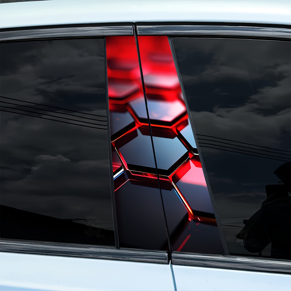 TEMU 2pcs Set Patterned Carbon Element Car Stickers: Water-resistant, Scratch-resistant, Suitable For All Models - Car Accessories And Holiday