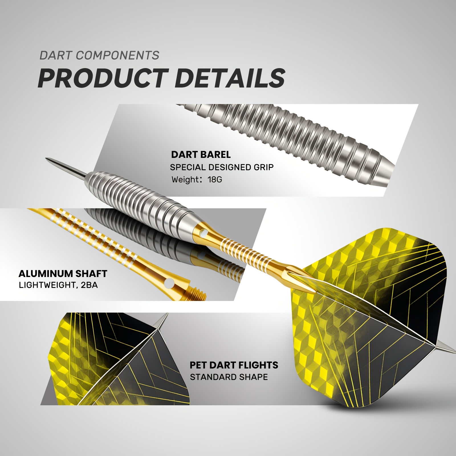 HUANQU 12pcs 22G Competition Hard Darts Set