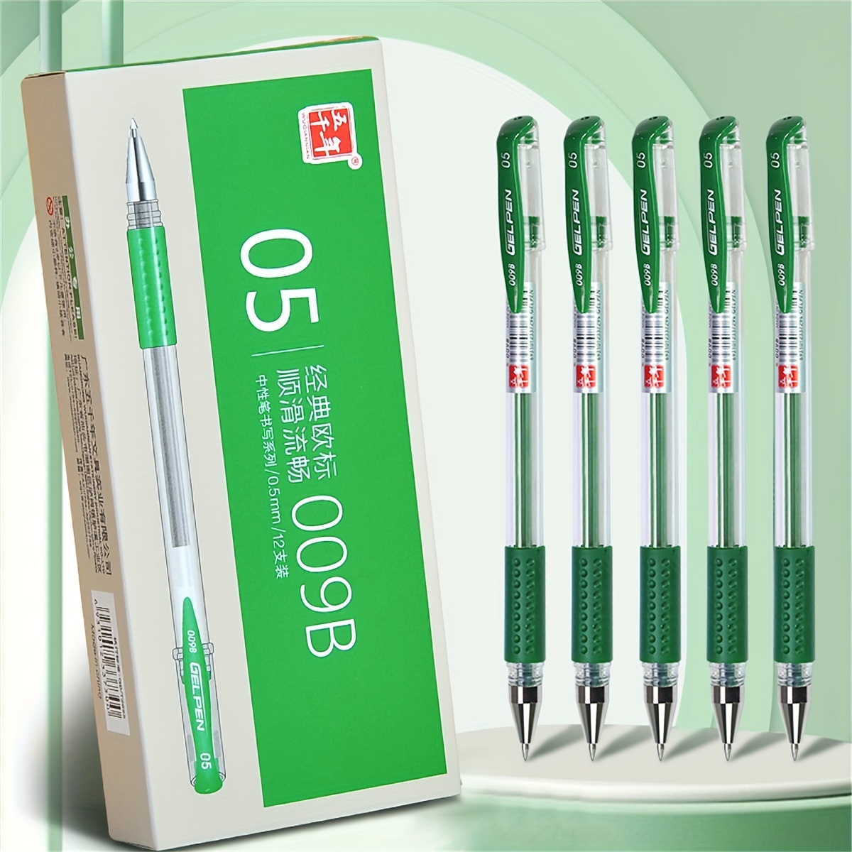 

Green Wqn 0.5mm Ballpoint Pen Set: Smooth Writing, Quick Drying, Comfortable Grip, Suitable For Office And School Use