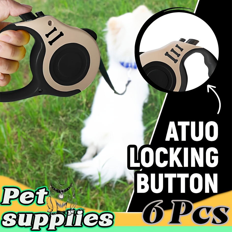 A 6pcs Pet Travel Kit Including a Pet Cleaning Set, a 5M/16.4Ft Retractable Dog Leash for Easy Control, a Dog Waste Collection Kit, Poop Bags, a Dispenser, And a Convenient Dog Bowl, Suitable for Outdoor Walks, Travel, And Hiking