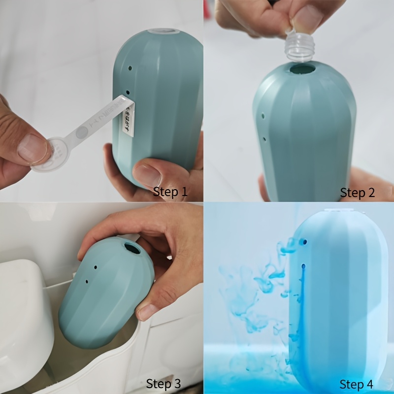90-Day Automatic Toilet Bowl Cleaner Cartridge - Long-Lasting Fresh Blue Bubble Fragrance, No Scrub Deodorizer, Powerful Cleaning for Ceramic & Porcelain Toilets, Modern Plastic Design, Essential Home Hygiene, Toilet Bowl Cleaner
