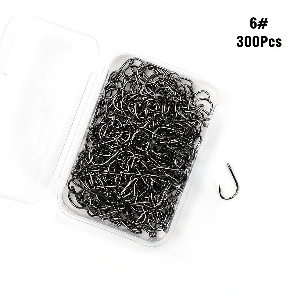 TEMU 300 ami da pesca in acciaio al carbonio ad resistenza con ardiglione, per carpa, carpa , con gambo e ardiglione