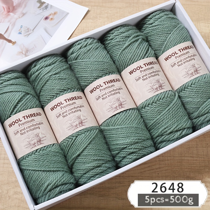 Image of 500g 245 Rod Needle Coarse Wool Yarn, Alpaca Wool Yarn, Handmade Material Yarn Making, Autumn And Winter Knitting, Fashionable Sweaters, Sweaters, Jackets, Scarves, Hats, Gloves, Yarn Balls 5pcs/pack