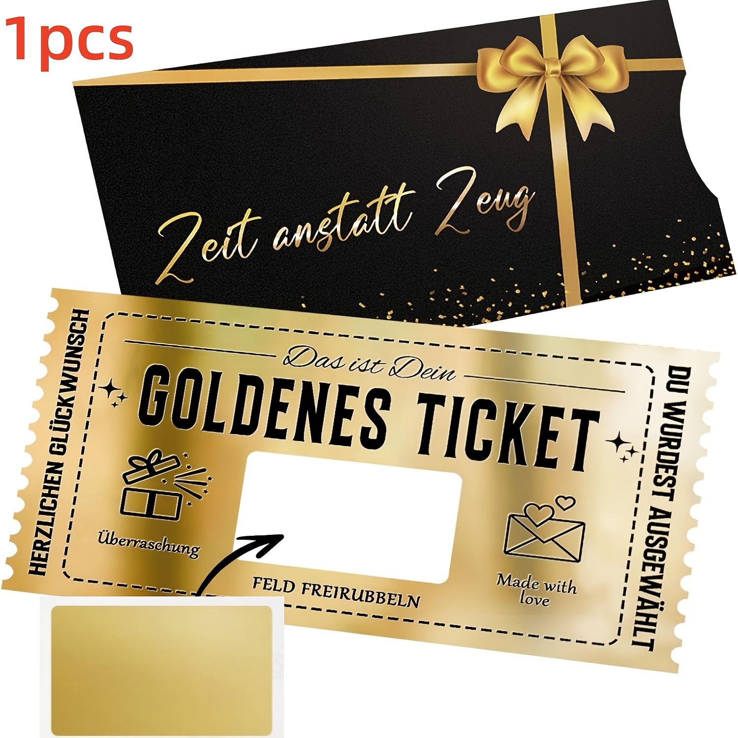 1/2pcs Time Replaces Witnesses Golden Scratch-, Self-fill Coupon, Funny Gift, Birthday Gift And Greeting Card For Men And Women