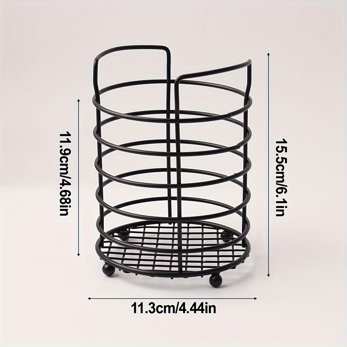 Image of 1pc Nordic Style Round Iron Cutlery Cylinder Black Chopsticks Knife Fork Kitchenware Rack Household Storage Additions