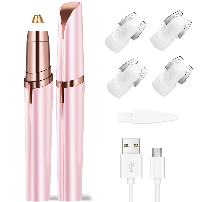TEMU Portable Electric Eyebrow Trimmer, Bikini Trimmer, 5 , Women's Eyebrow Pencil, Start, Usb Rechargeable, Facial Hair Removal, Beauty Trimmer,