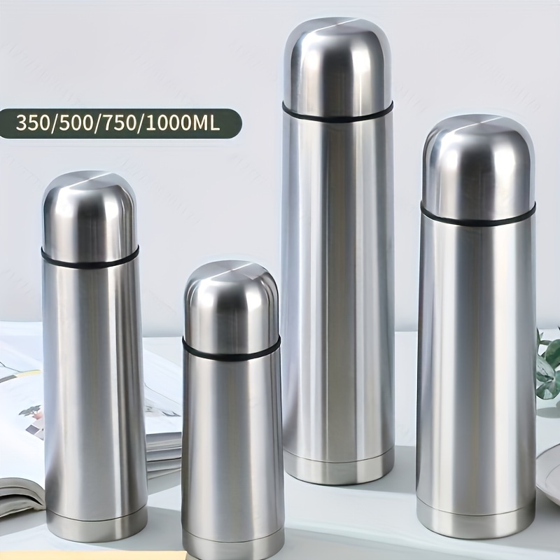 

1pc Stainless Steel Vacuum Insulated , Bullet-style Cartoon-design Travel Mug, 500ml Capacity, Leak-proof, Portable Hot & Cold Beverage Bottle