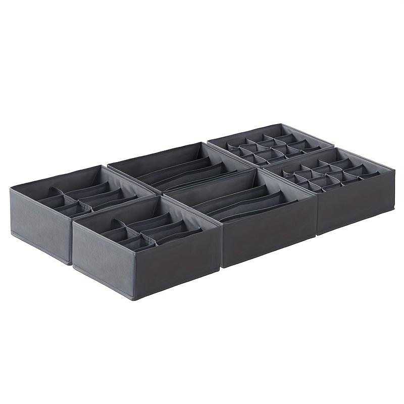 Drawer Organizer For Clothes, Fits Pax Dresser 39" ", Foldable And Durable, 6pcs, Grey