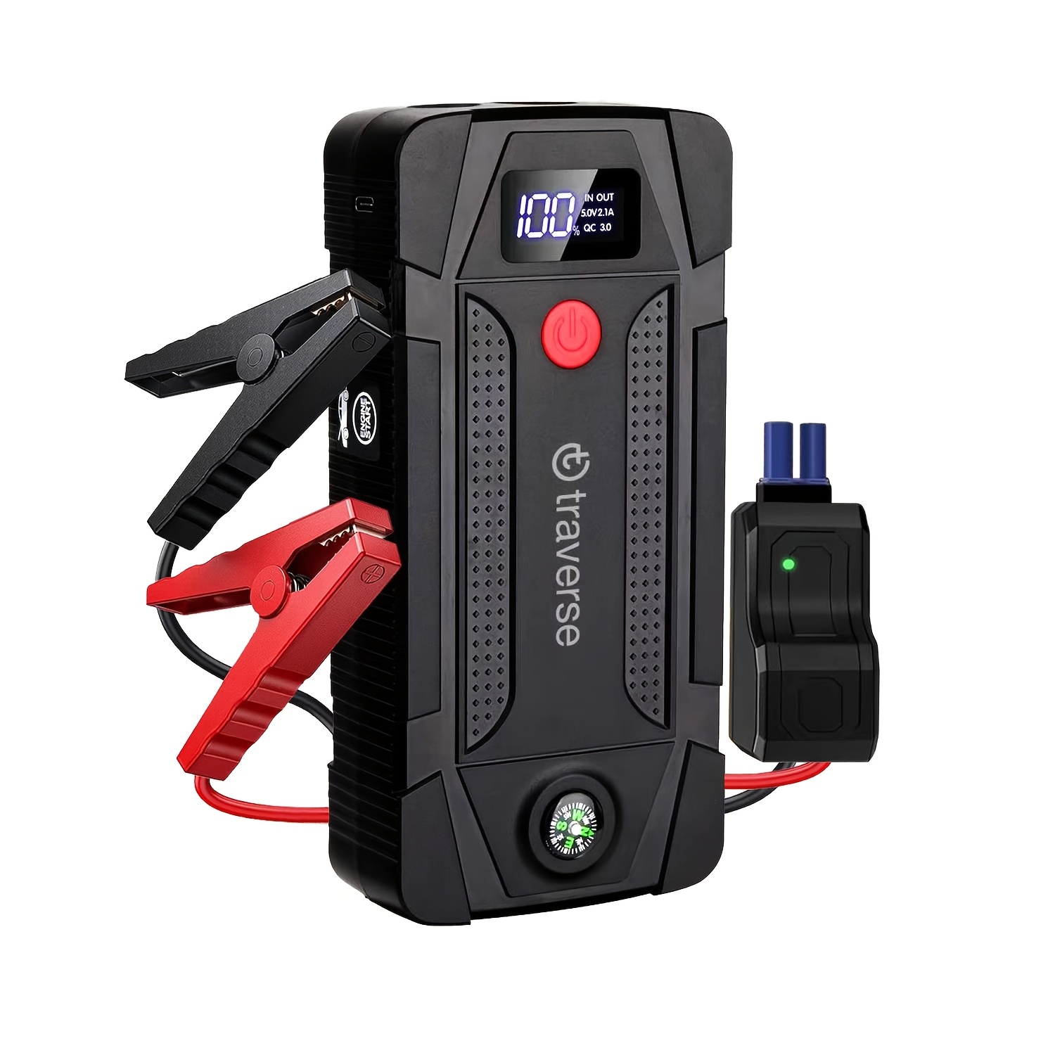 

Portable 1000a Car Charger, Mobile Phone Emergency Motorcycle Yacht And Emergency Charger, With Flashlight Compass