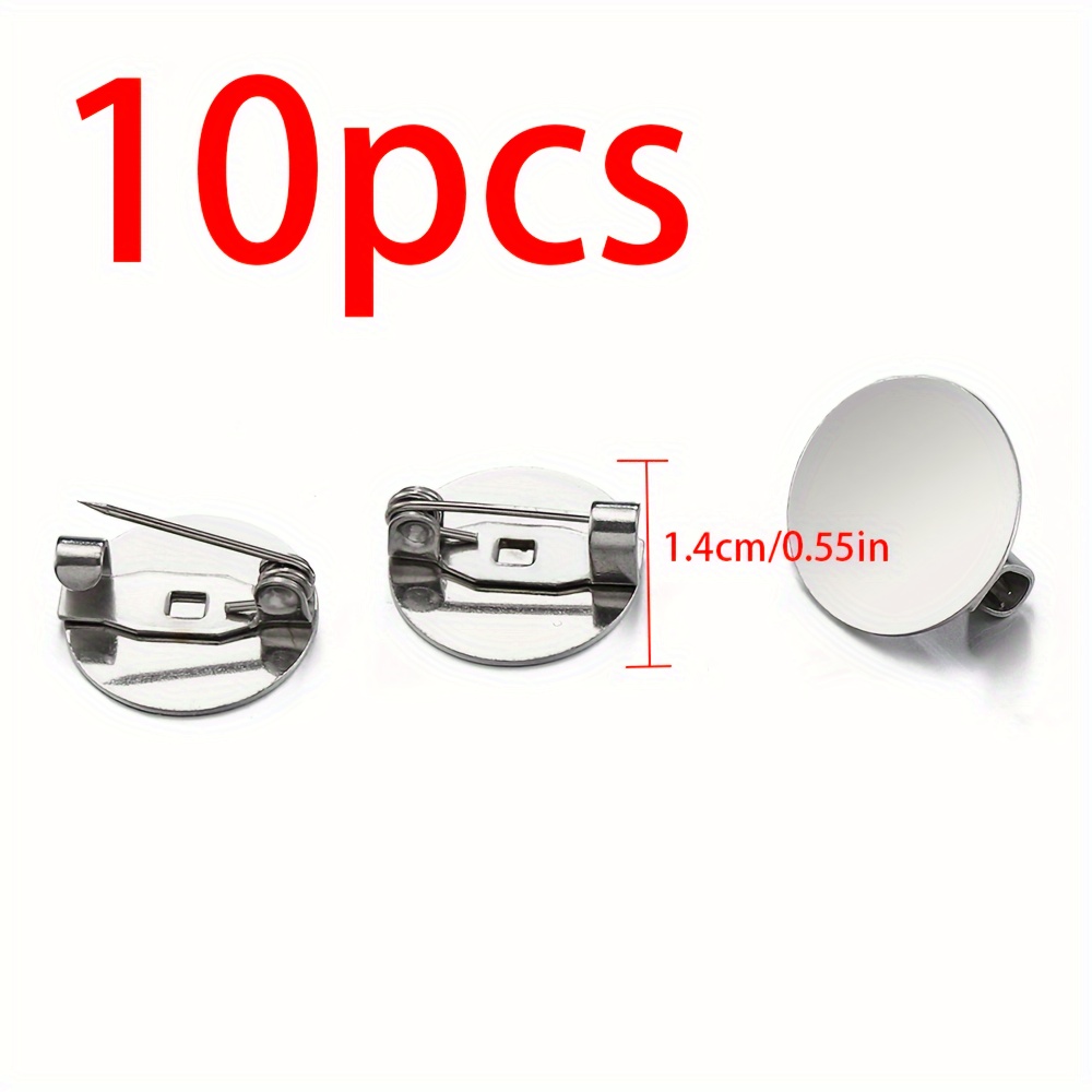 10pcs Stainless Steel Brooch Base Round Blank Flat Tray For Jewelry Making Additions